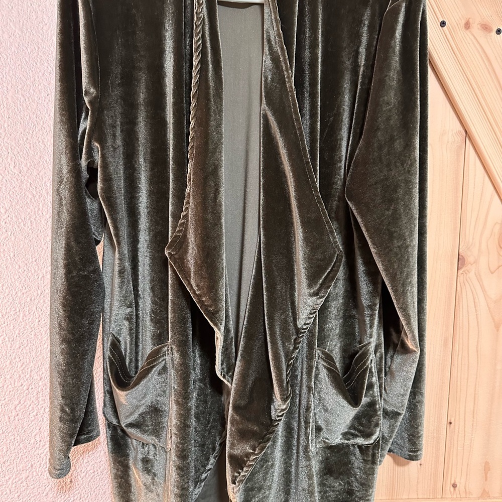 Velvet Open Front Cardigan